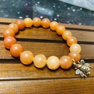 Orange agate stretch bracelet